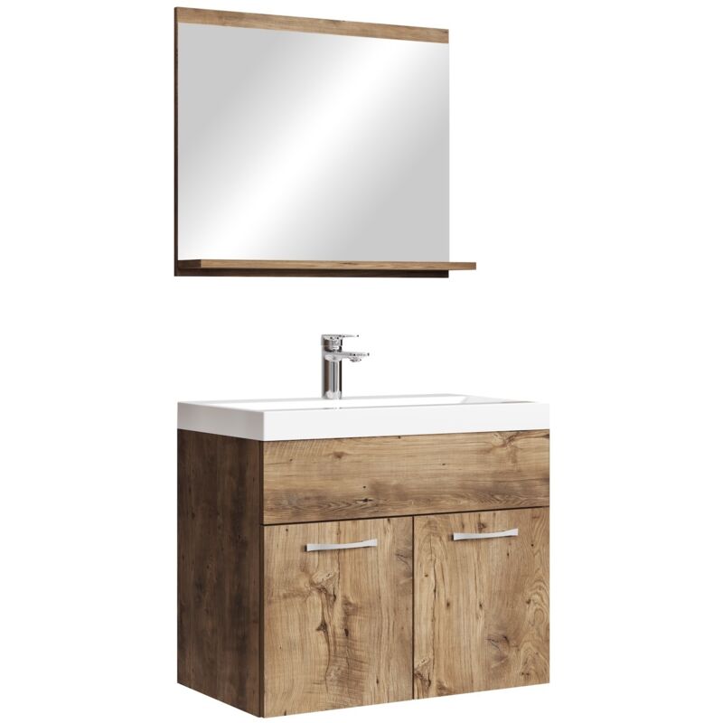 foto del prodotto mobile da bagno montreal 02 60cm rovere marrone armadio mobiletto lavabo