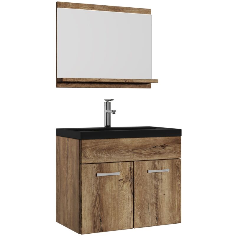 foto del prodotto mobile da bagno montreal 02 60cm rovere marrone armadio mobiletto lavabo