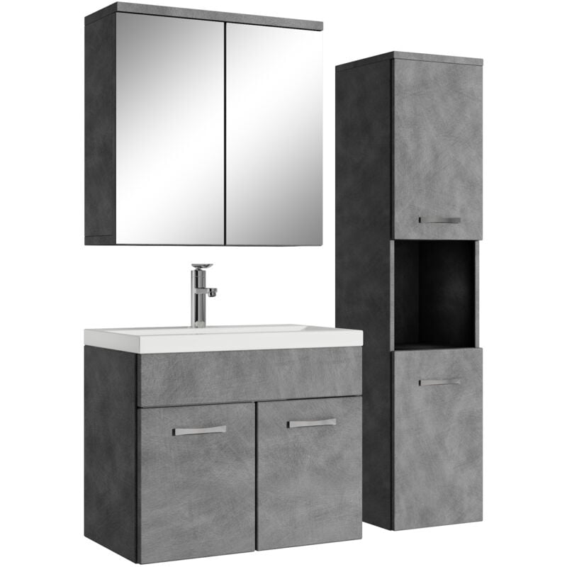 foto del prodotto mobile da bagno montreal 60cm grigio scuro armadio armadietto a specchio