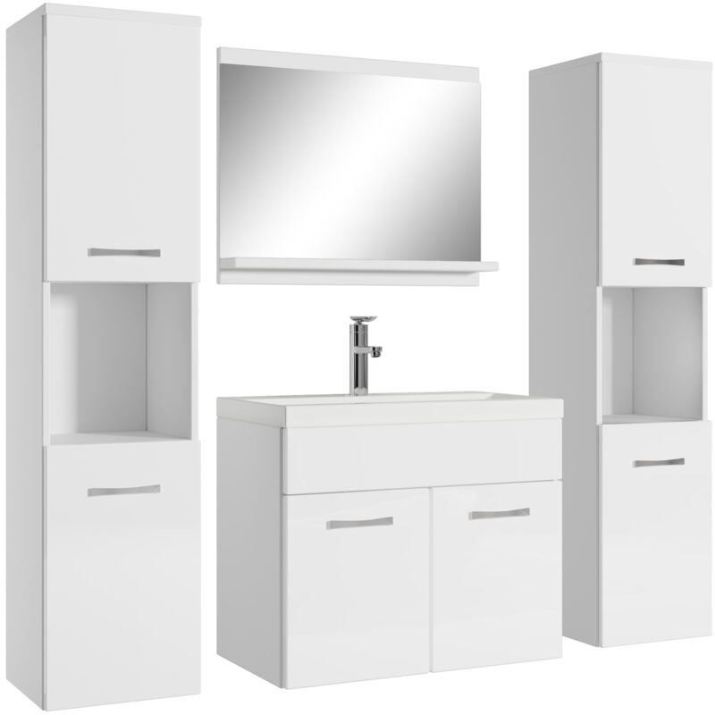 foto del prodotto mobile da bagno montreal xl 60cm bianco lucido armadio mobiletto lavabo