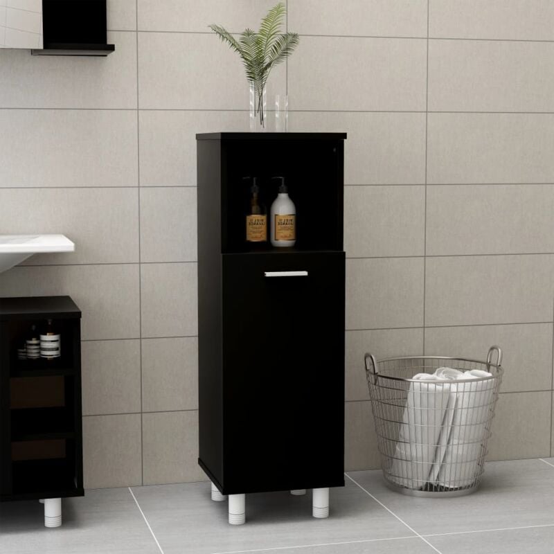 foto del prodotto mobile da bagno nero 30x30x95 cm in legno multistrato vidaxl