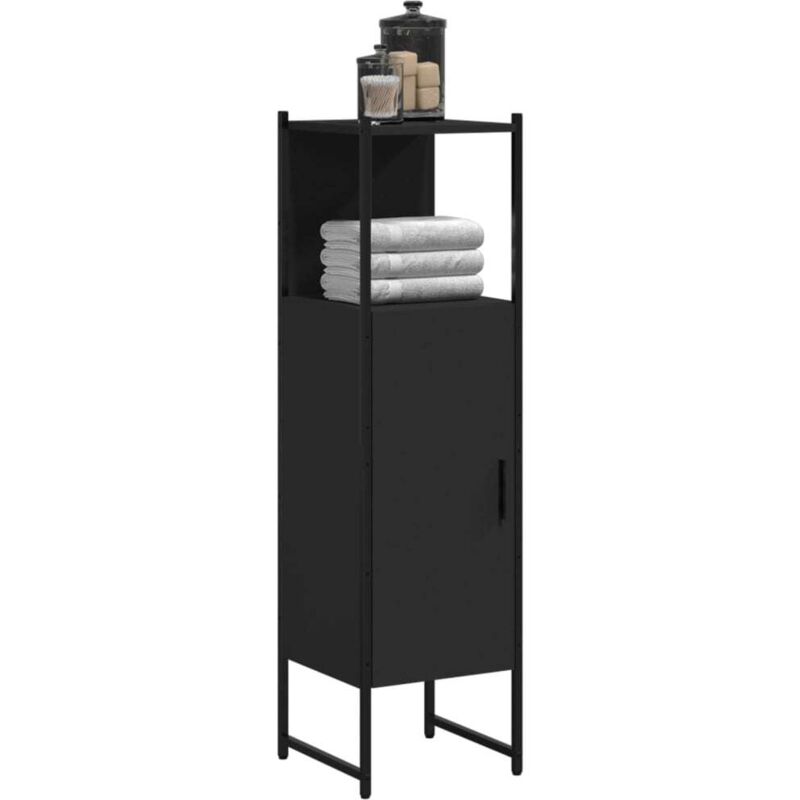 foto del prodotto mobile da bagno nero 33x33x120,5 cm in legno multistrato vidaxl