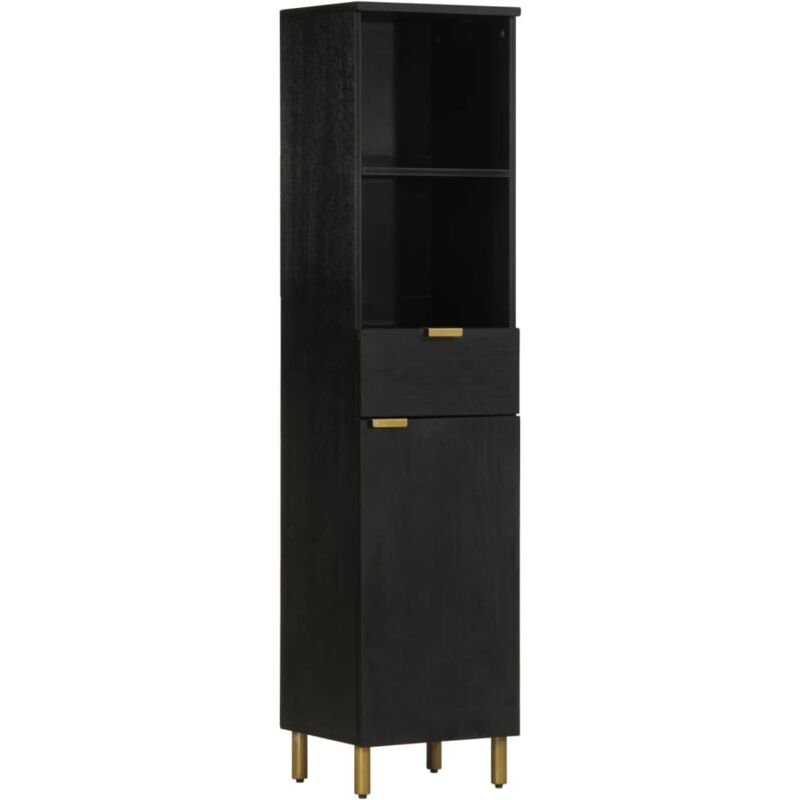 foto del prodotto mobile da bagno nero 38x33x160 cm in legno massello di mango vidaxl
