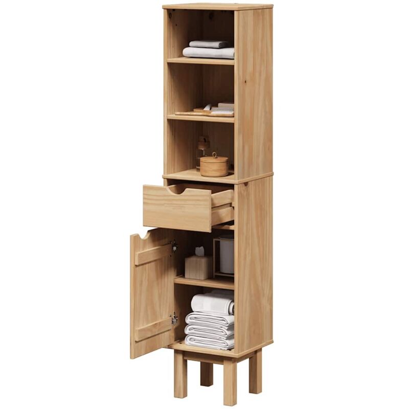 foto del prodotto mobile da bagno otta 35x30x159 cm in legno massello di pino - vidaxl