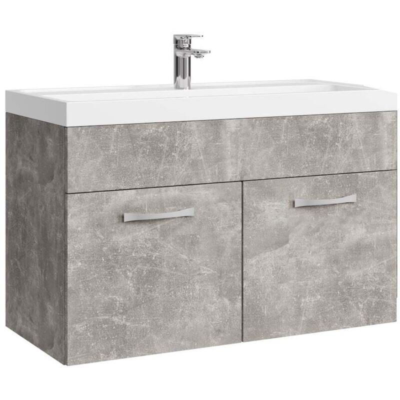 foto del prodotto mobile da bagno paso 01 80cm grigio cemento armadio mobiletto lavabo