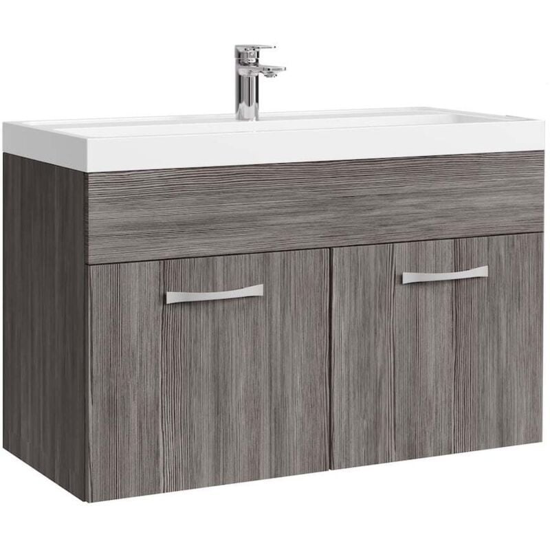 foto del prodotto mobile da bagno paso 01 80cm rovere grigio armadio mobiletto lavabo