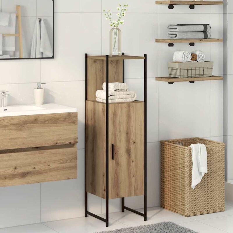 foto del prodotto mobile da bagno rovere 33x33x120,5 cm legno multistrato vidaxl