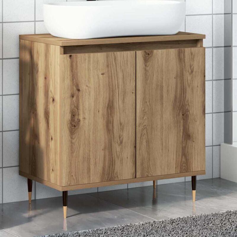 foto del prodotto mobile da bagno rovere artigianale 58x33x60 cm in truciolato vidaxl