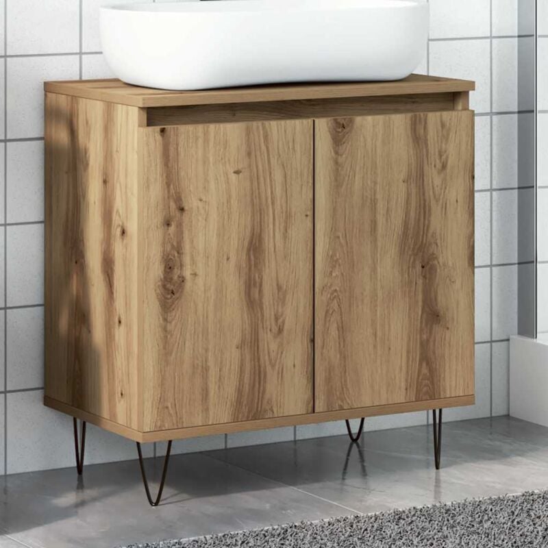 foto del prodotto mobile da bagno rovere artigianale 58x33x60 cm in truciolato vidaxl