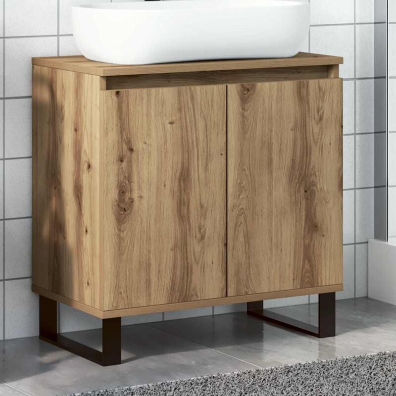 foto del prodotto mobile da bagno rovere artigianale 58x33x60 cm in truciolato vidaxl