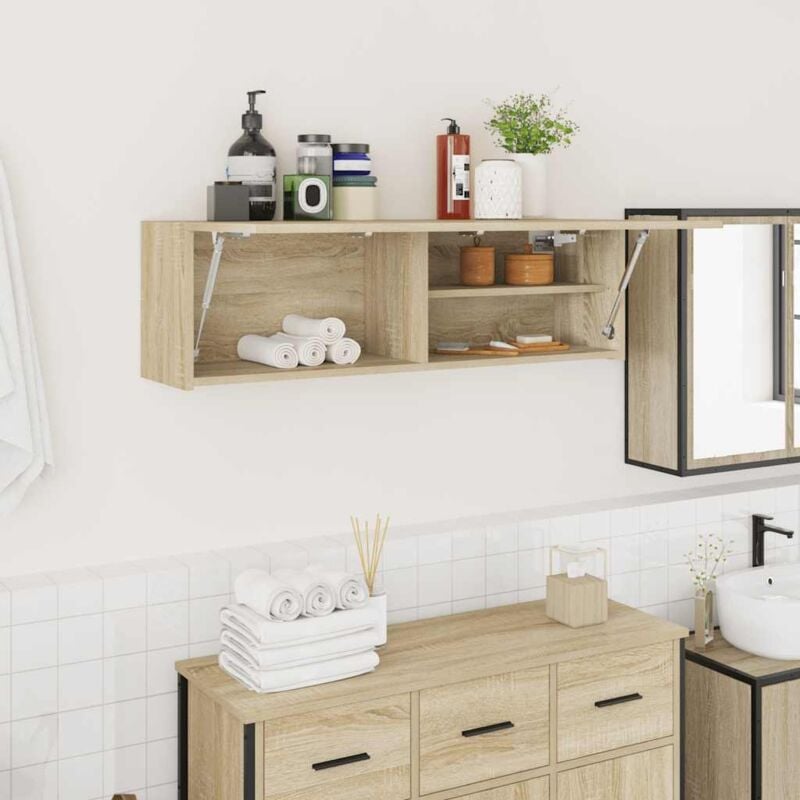 foto del prodotto mobile da bagno rovere sonoma 100x25x30 cm in truciolato vidaxl