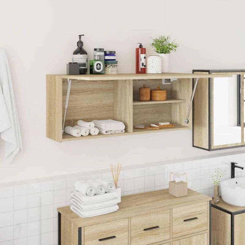 foto del prodotto mobile da bagno rovere sonoma 100x25x40 cm in truciolato vidaxl