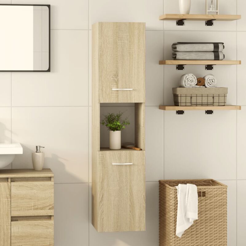 foto del prodotto mobile da bagno rovere sonoma 30x30x130 cm in legno multistrato vidaxl