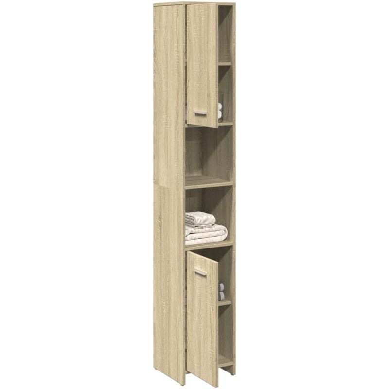 foto del prodotto mobile da bagno rovere sonoma 30x30x183,5 cm legno tecnico vidaxl