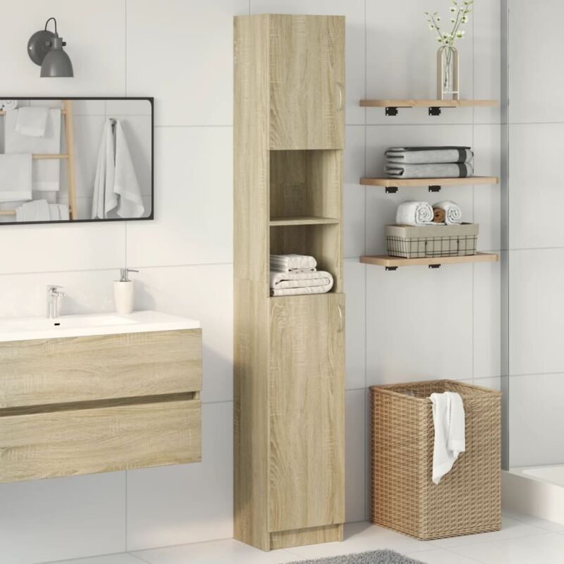 foto del prodotto mobile da bagno rovere sonoma 32x25,5x190 cm legno multistrato vidaxl