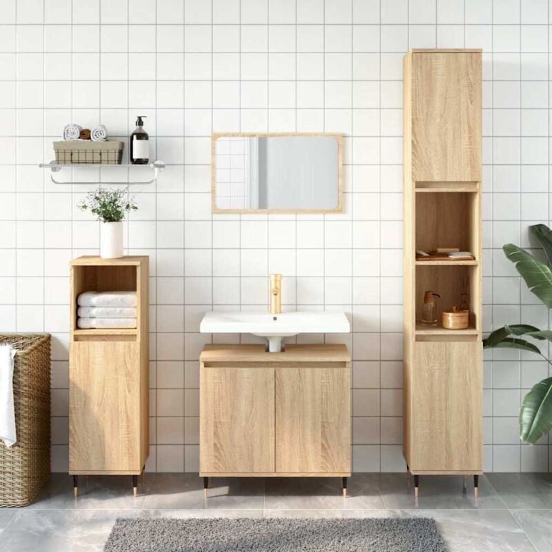 foto del prodotto mobile da bagno rovere sonoma 58x33x60 cm in legno multistrato vidaxl