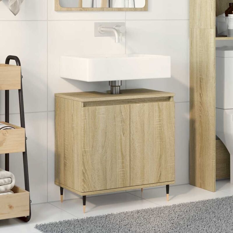 foto del prodotto mobile da bagno rovere sonoma 58x33x60 cm in legno multistrato vidaxl