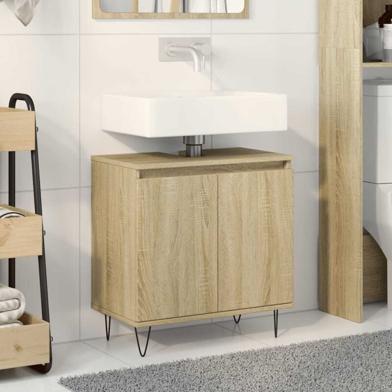 foto del prodotto mobile da bagno rovere sonoma 58x33x60 cm in legno multistrato vidaxl
