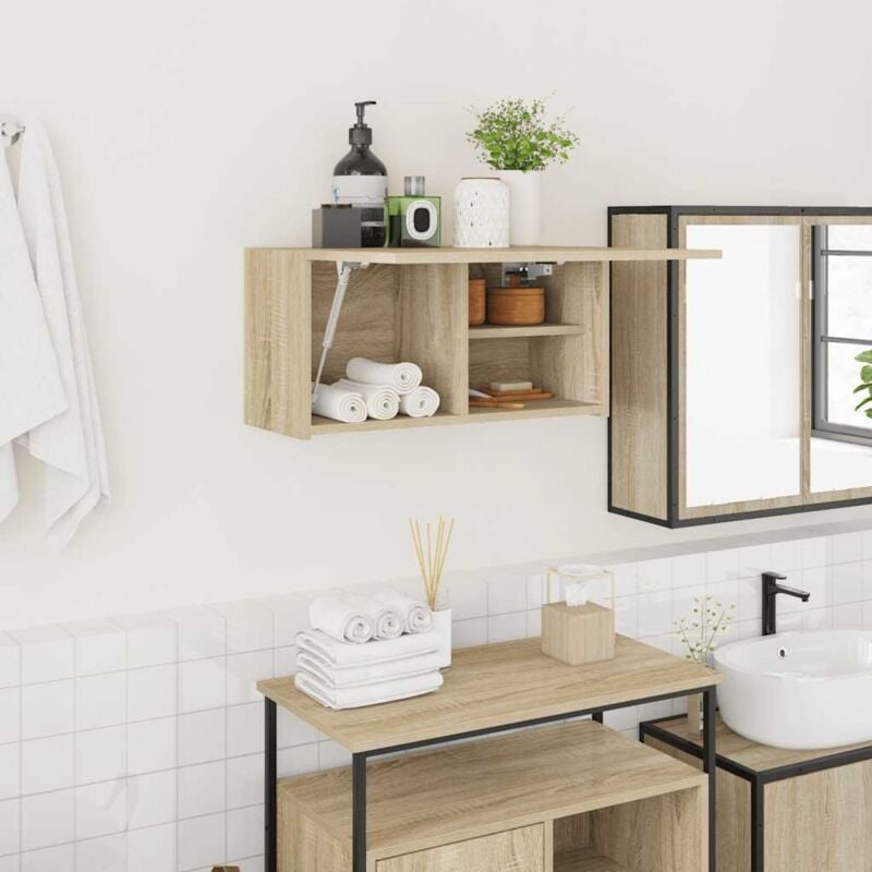foto del prodotto mobile da bagno rovere sonoma 60x25x30 cm in legno multistrato vidaxl