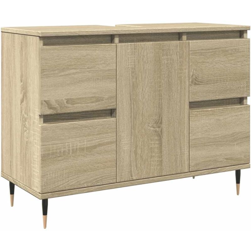 foto del prodotto mobile da bagno rovere sonoma 80x33x60 cm in legno multistrato vidaxl