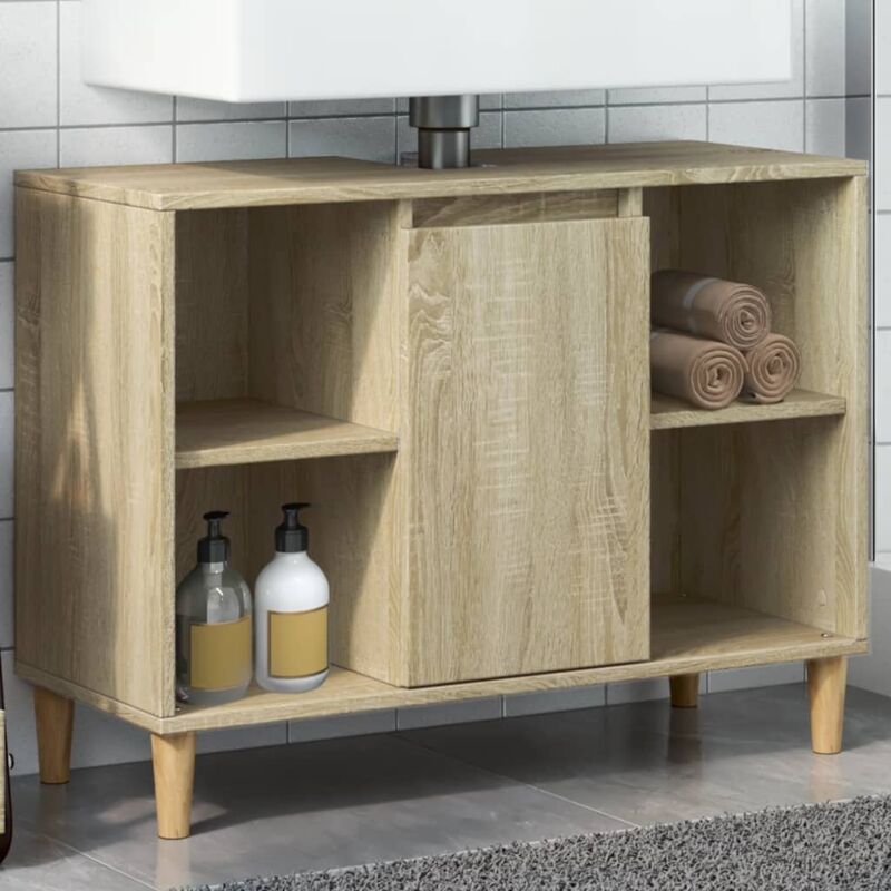 foto del prodotto mobile da bagno rovere sonoma 80x33x60 cm in legno multistrato - vidaxl