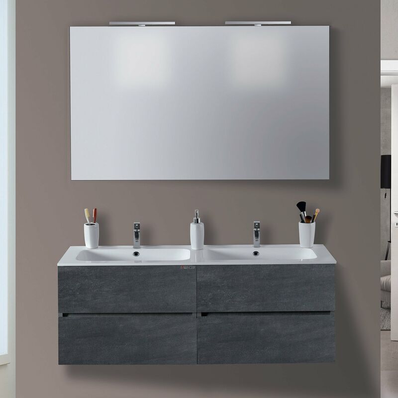 foto del prodotto mobile da bagno sospeso 120cm mazzoni maiorca light doppia vasca antracite