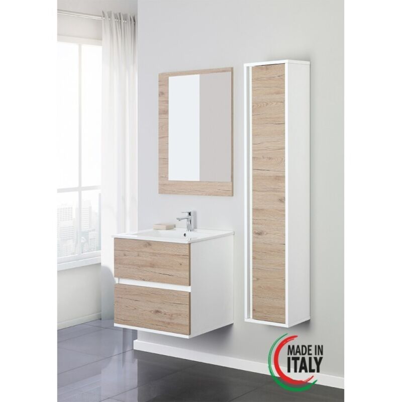foto del prodotto mobile da bagno sospeso 60cm rovere con 2 cassetti fabula feridras