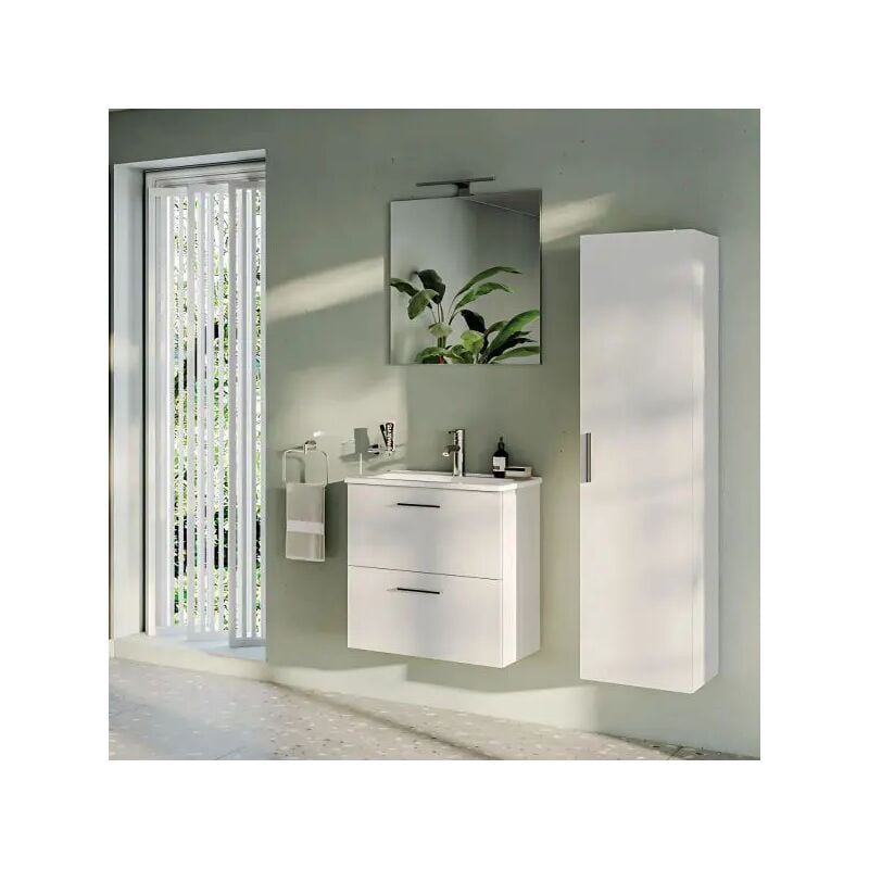 foto del prodotto mobile da bagno sospeso colore bianco laccato 80 cm vitra miaset80b bianco
