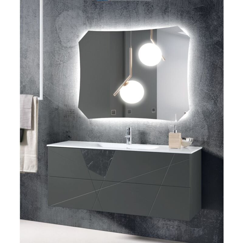 foto del prodotto mobile da bagno sospeso moderno crizia base 120 con lavabo, antracite opaco