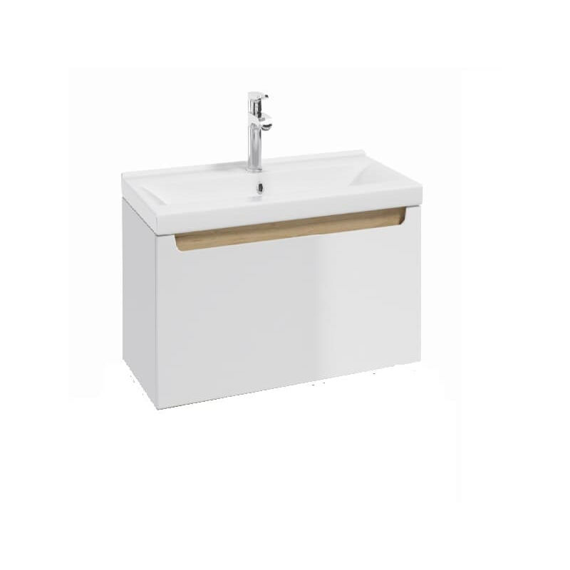 foto del prodotto mobile da bagno sospeso stilla 60x30x45 cm, con lavabo in ceramica 61,5x46,5x7 cm, bianco stillad06007u3 naturel