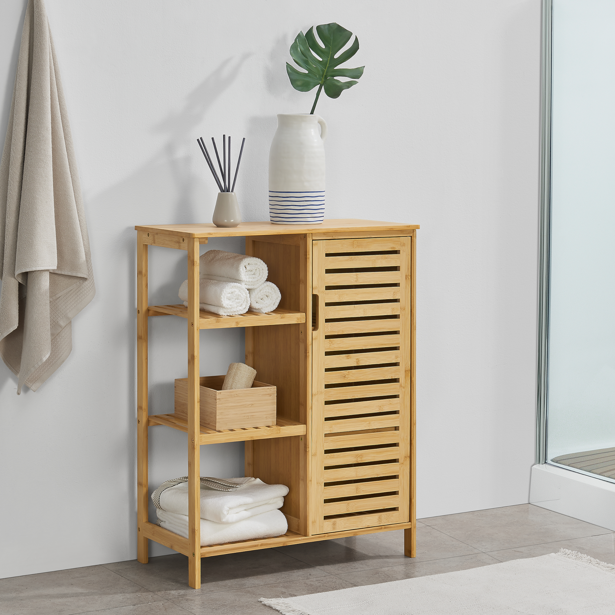 foto del prodotto mobile da bagno vetlanda in bamb 87 x 66 x 33 cm naturale en.casa 