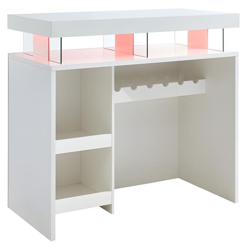 foto del prodotto mobile da bar con led in mdf bianco laccato fabio ii