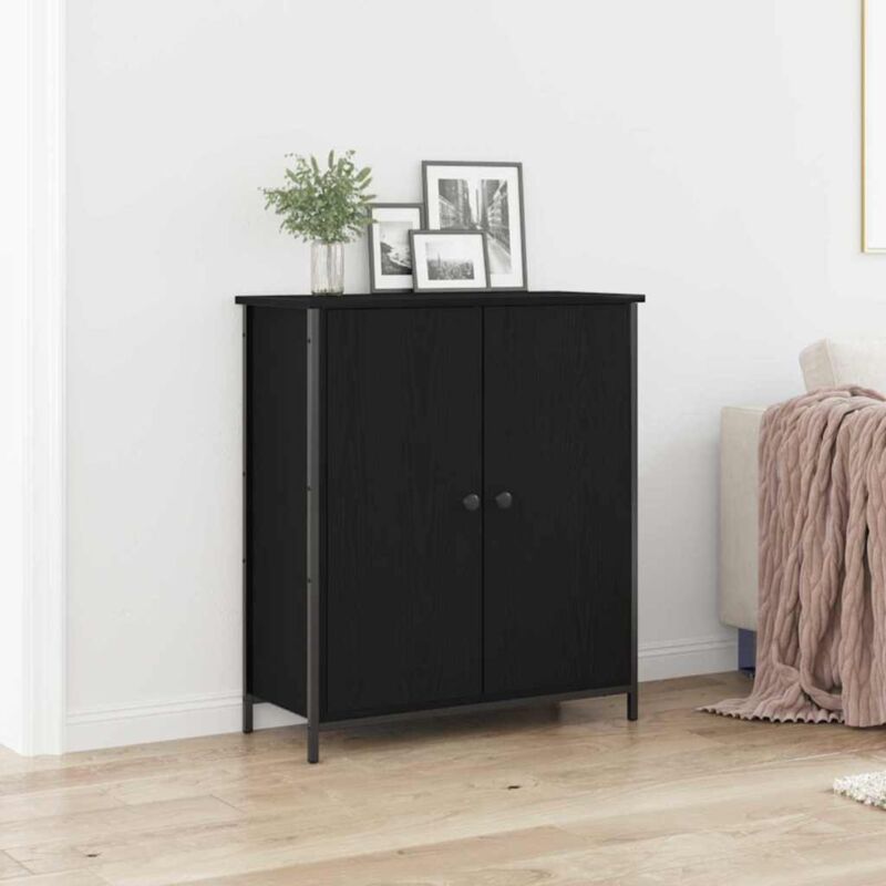 foto del prodotto mobile da buffet rovere nero 70x30x80 cm legno ingegnerizzato e acciaio vidaxl