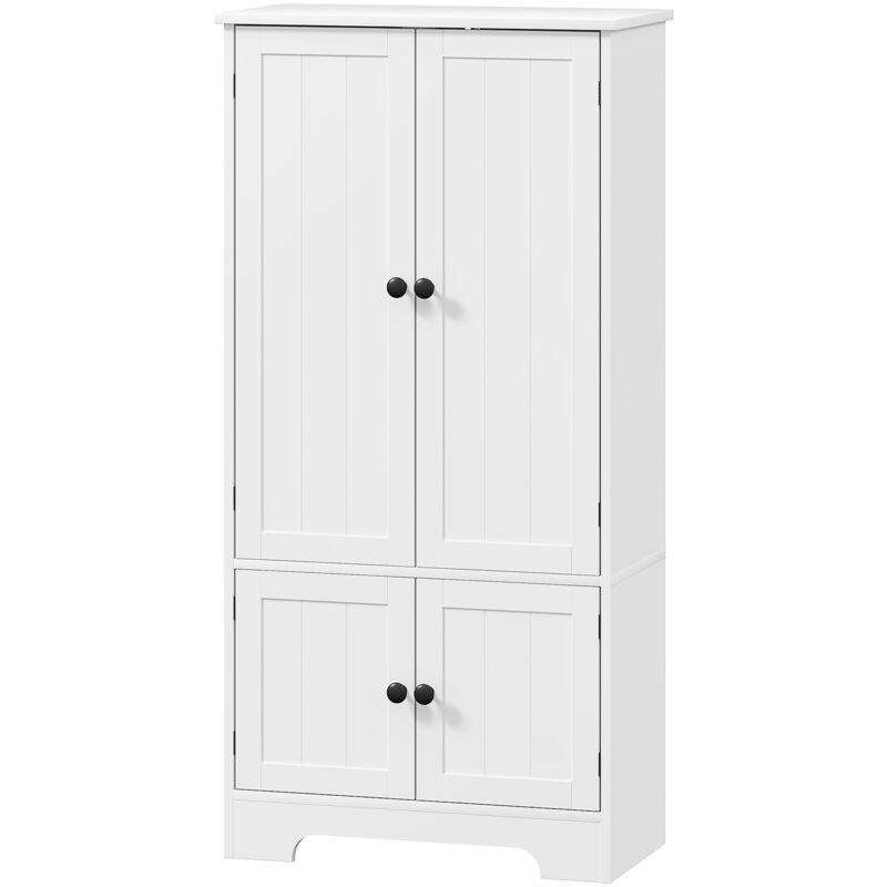 foto del prodotto mobile da cucina a 4 ante con 2 armadietti e ripiano regolabile bianco - homcom