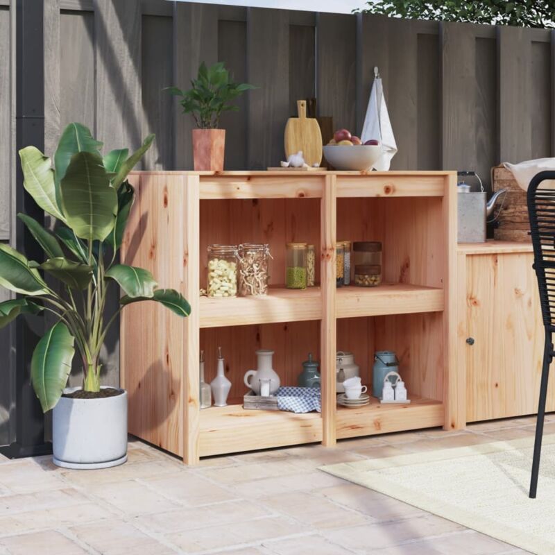 foto del prodotto mobile da cucina da esterno 106x55x92 cm legno massello di pino