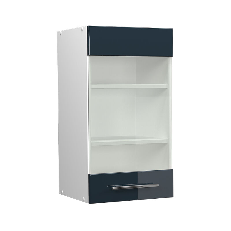 foto del prodotto mobile da cucina in vetro fame line, blu scuro lucido, 40 cm vicco