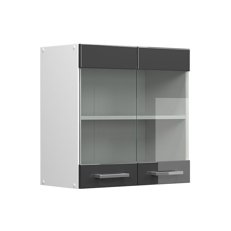 foto del prodotto mobile da cucina in vetro r line, antracite lucido, 60 cm vicco