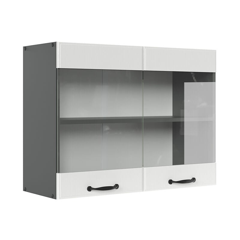 foto del prodotto mobile da cucina in vetro r line, bianco casa di campagna, 80 cm vicco
