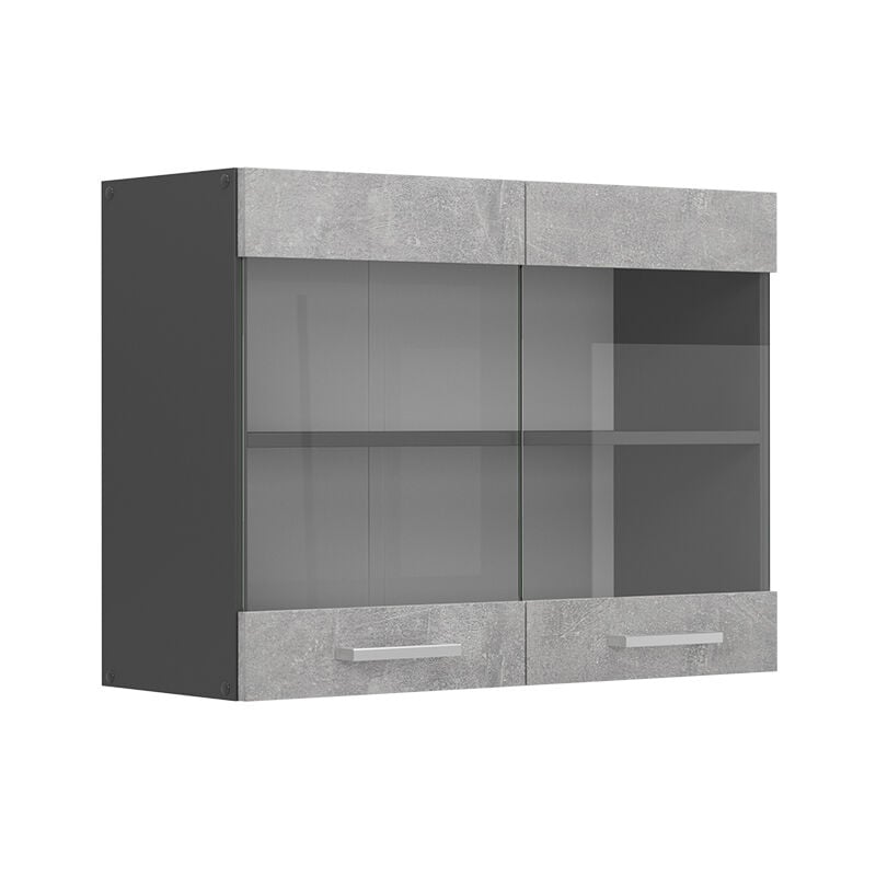 foto del prodotto mobile da cucina in vetro r line, calcestruzzo, 80 cm vicco