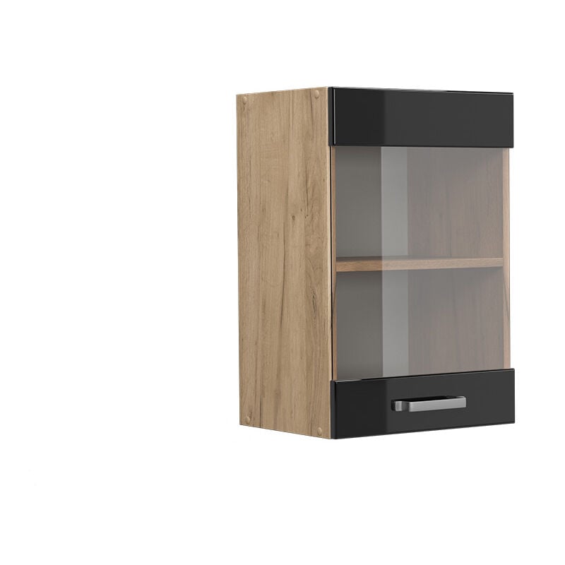foto del prodotto mobile da cucina in vetro r line, nero lucido, 40 cm vicco