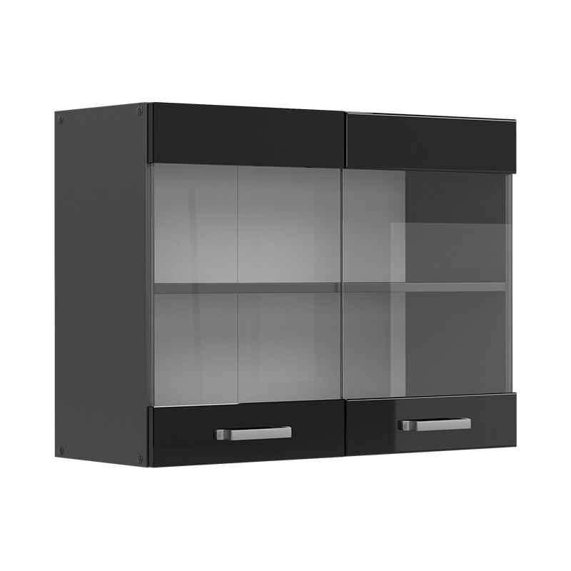 foto del prodotto mobile da cucina in vetro r line, nero lucido, 80 cm vicco