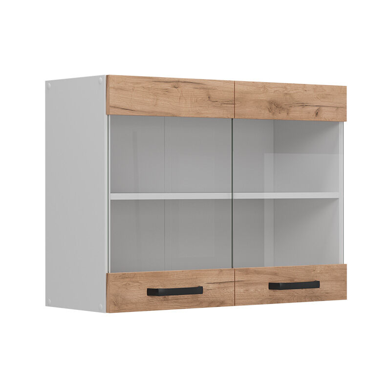 foto del prodotto mobile da cucina in vetro r line, quercia dorata, 80 cm, vicco
