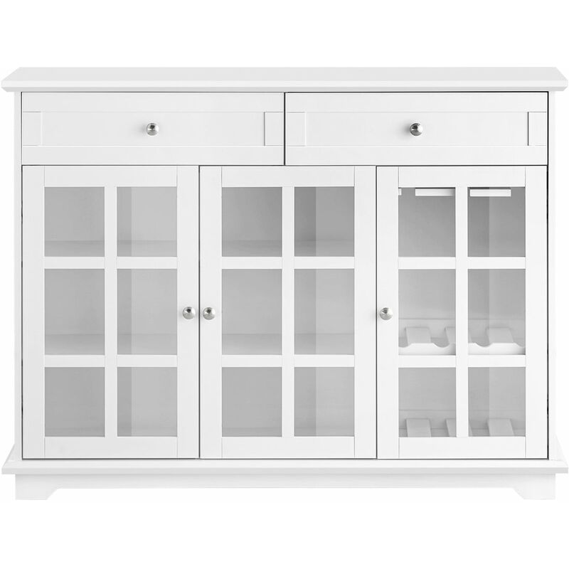 foto del prodotto mobile da cucina isola cucina con anta in vetro credenza buffet bianco119x40x90cm fsb77 w sobuy