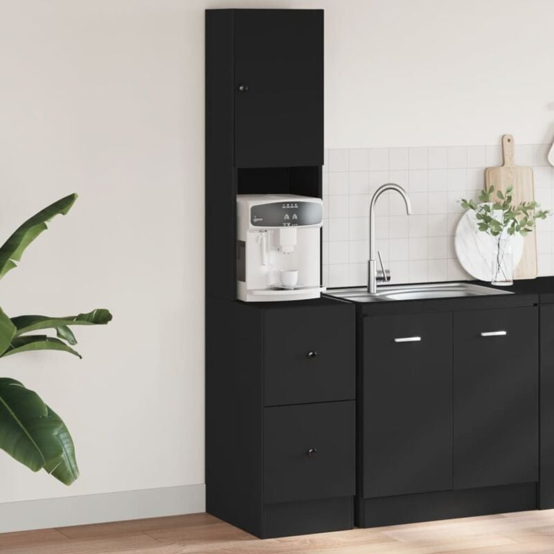 foto del prodotto mobile da cucina nero 35x50x180 cm legno multistrato - vidaxl
