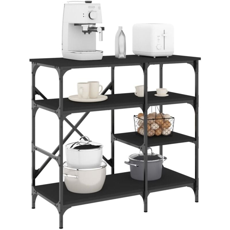 foto del prodotto mobile da cucina nero 90x40x84 cm legno multistrato e metallo vidaxl