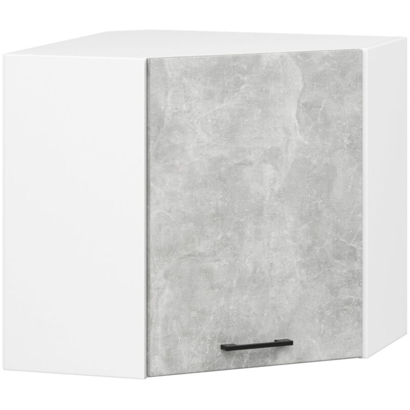 foto del prodotto mobile da cucina pensile ad angolo sistema akord oliwia bianco 60 cm 1 anta inserto frontale cemento 60x30x58 cm