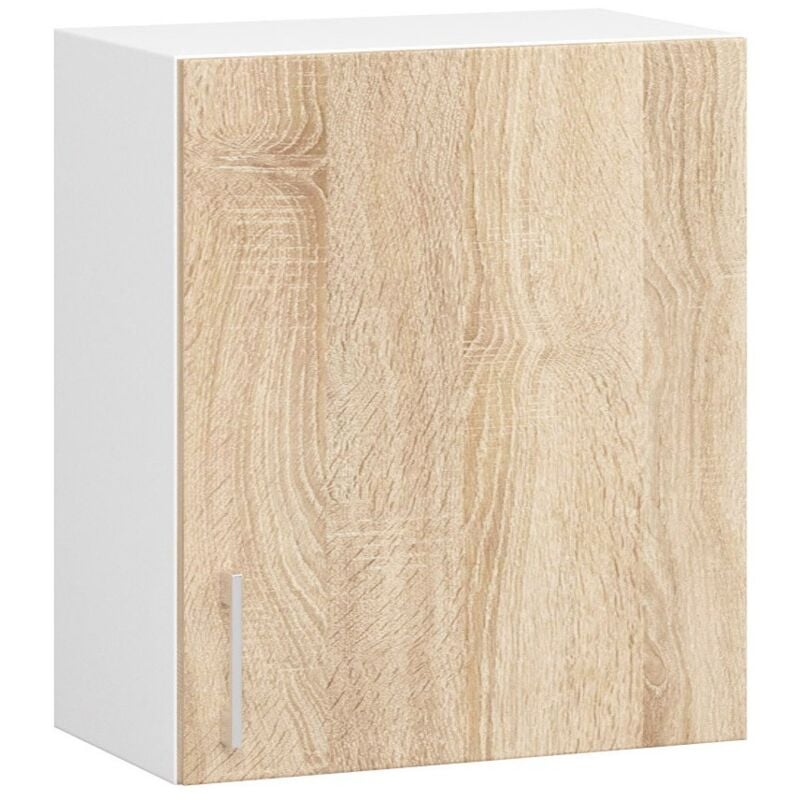 foto del prodotto mobile da cucina pensile sistema akord lima bianco 50 cm 1 anta inserto frontale sonoma quercia 50x30,5x58 cm