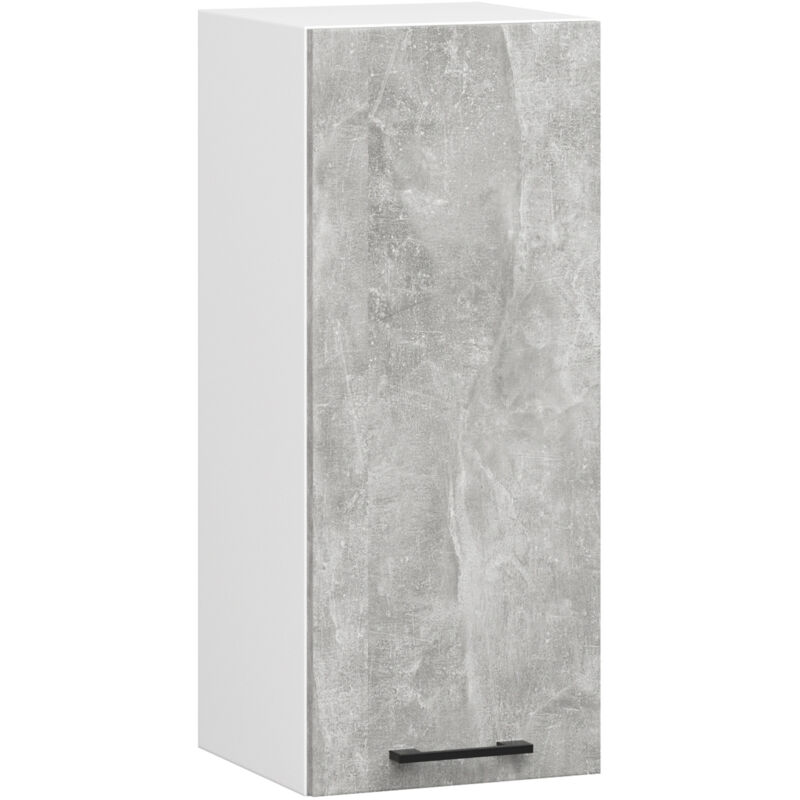 foto del prodotto mobile da cucina pensile sistema akord oliwia 30 cm h720 bianco inserto frontale cemento grigio cemento 1 anta 30x30x72 cm