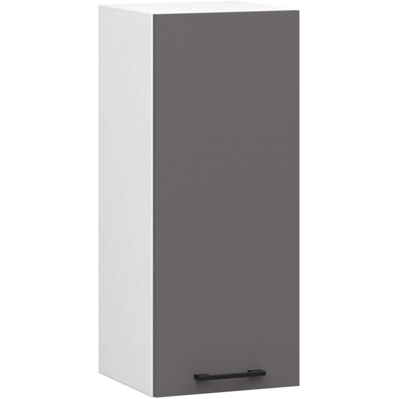 foto del prodotto mobile da cucina pensile sistema akord oliwia 30 cm h720 bianco inserto frontale cemento grigio graphite 1 anta 30x30x72 cm