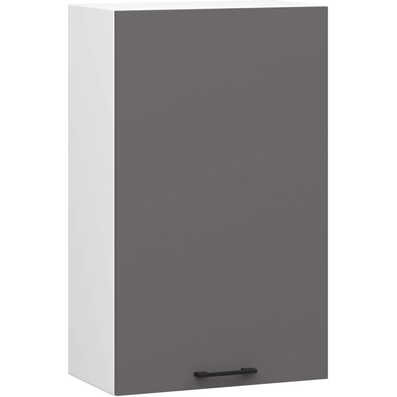 foto del prodotto mobile da cucina pensile sistema akord oliwia 50 cm h720 bianco inserto frontale cemento grigio grafite 1 anta 50x30x72 cm